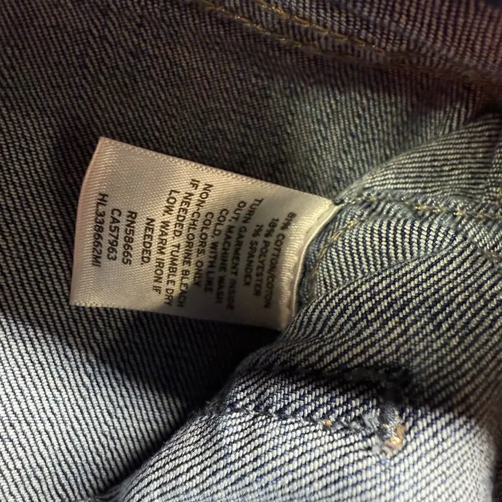 Hinge Denim Pencil Skirt Midi Womens 10 Blue Stone Wash Stretch Cotton - Picture 3 of 8